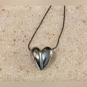 Monet Silver Heart Pendant Necklace with Unique Design